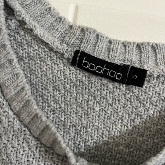 Grey Cold Shoulder Sweater - Picture 4 of 4